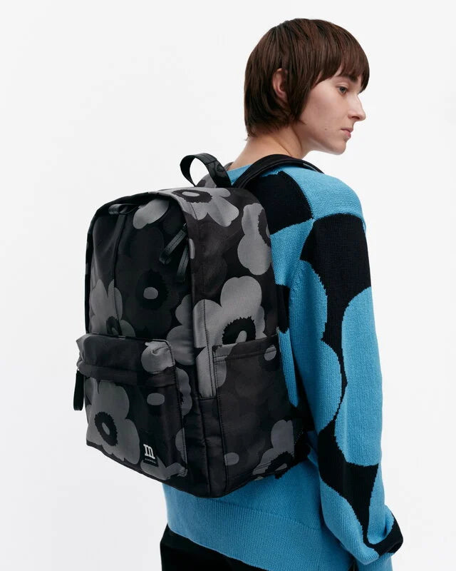 Zip Top Backpack Unikko - Grey / Black