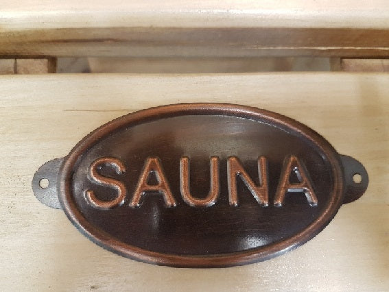 Copper Sauna Sign
