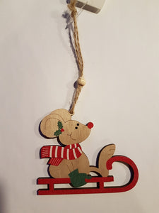 Wood Mouse Ornament