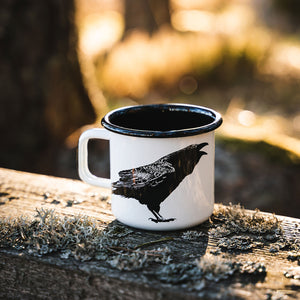 Nordic Enamel Mug, The Raven