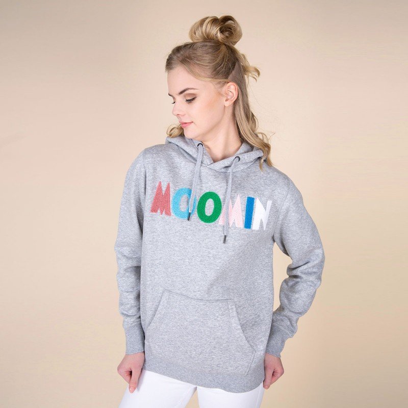 Moomin Lilli Logo Hoodie Grey