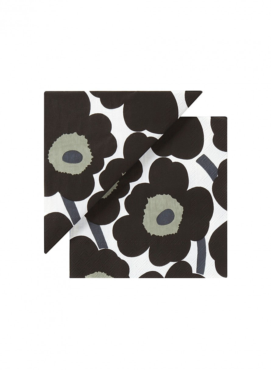 Unikko Black Luncheon Napkins