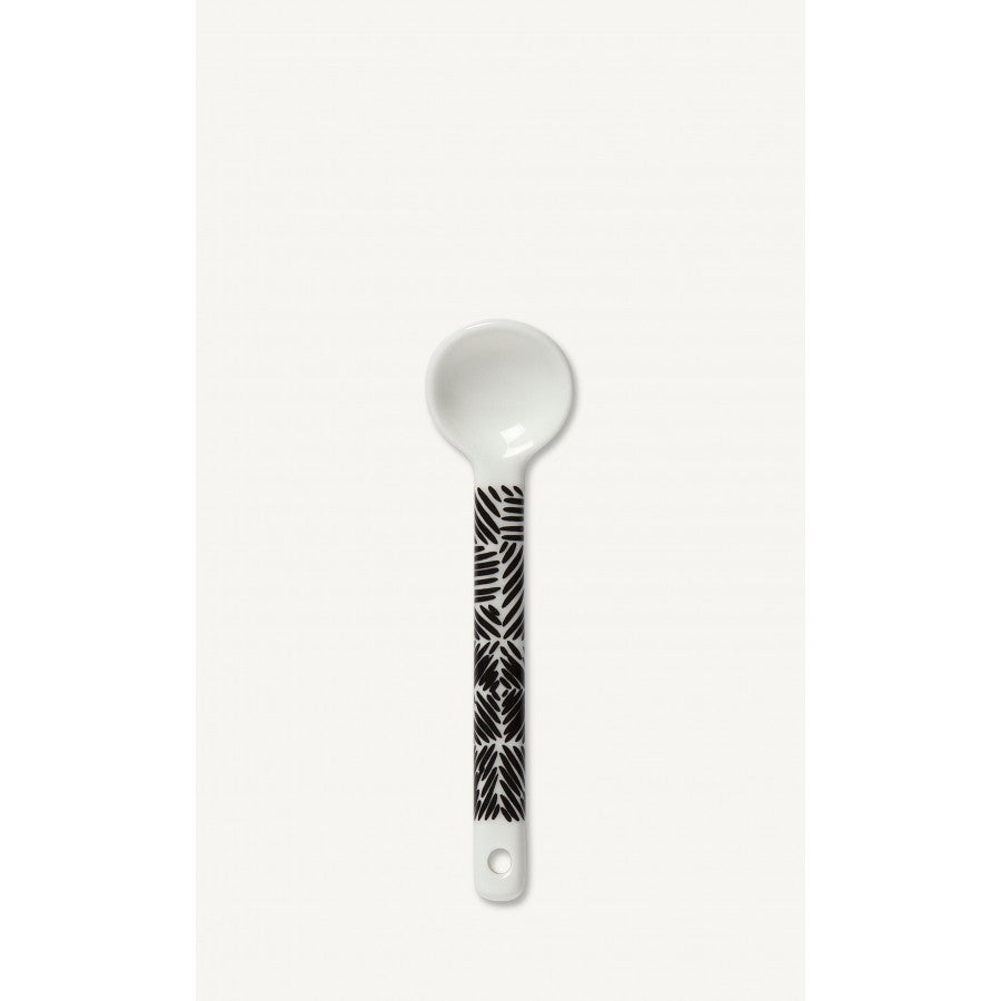Marimekko Oiva Juustomuotti Single Ceramic Spoon - White, Black
