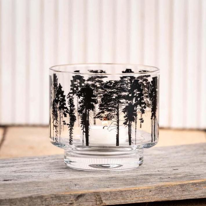 Nordic Forest Glass Candle Holder