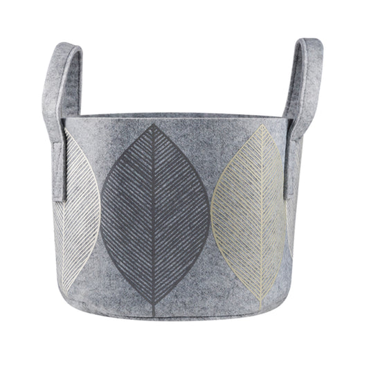 STORAGE BASKET LEAF LIGHT GREY 17L