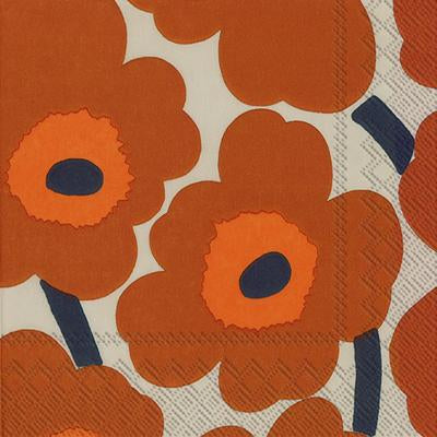 Unikko Terracotta Luncheon Napkins