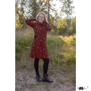 ROUTA sweatshirt knit dress, Mielikki, rust
