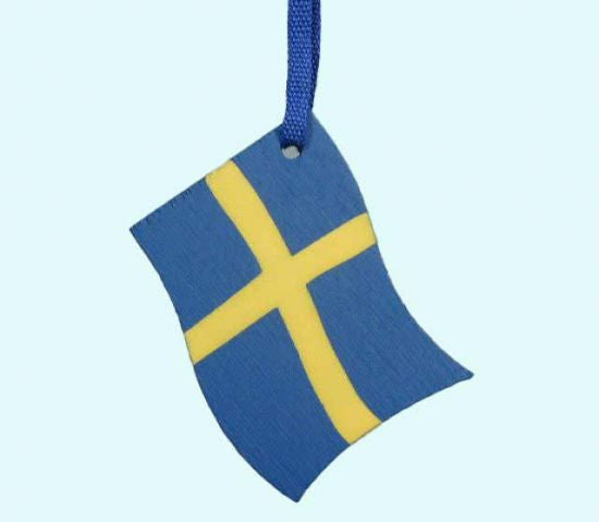 Swedish Flag Wooden Christmas Ornament