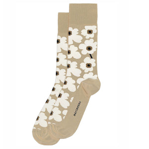 Unikko Hieta Ankle Socks- Beige, Brown, White