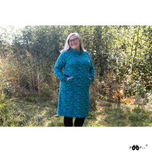 ROUTA sweatshirt knit dress, Flora, petrol