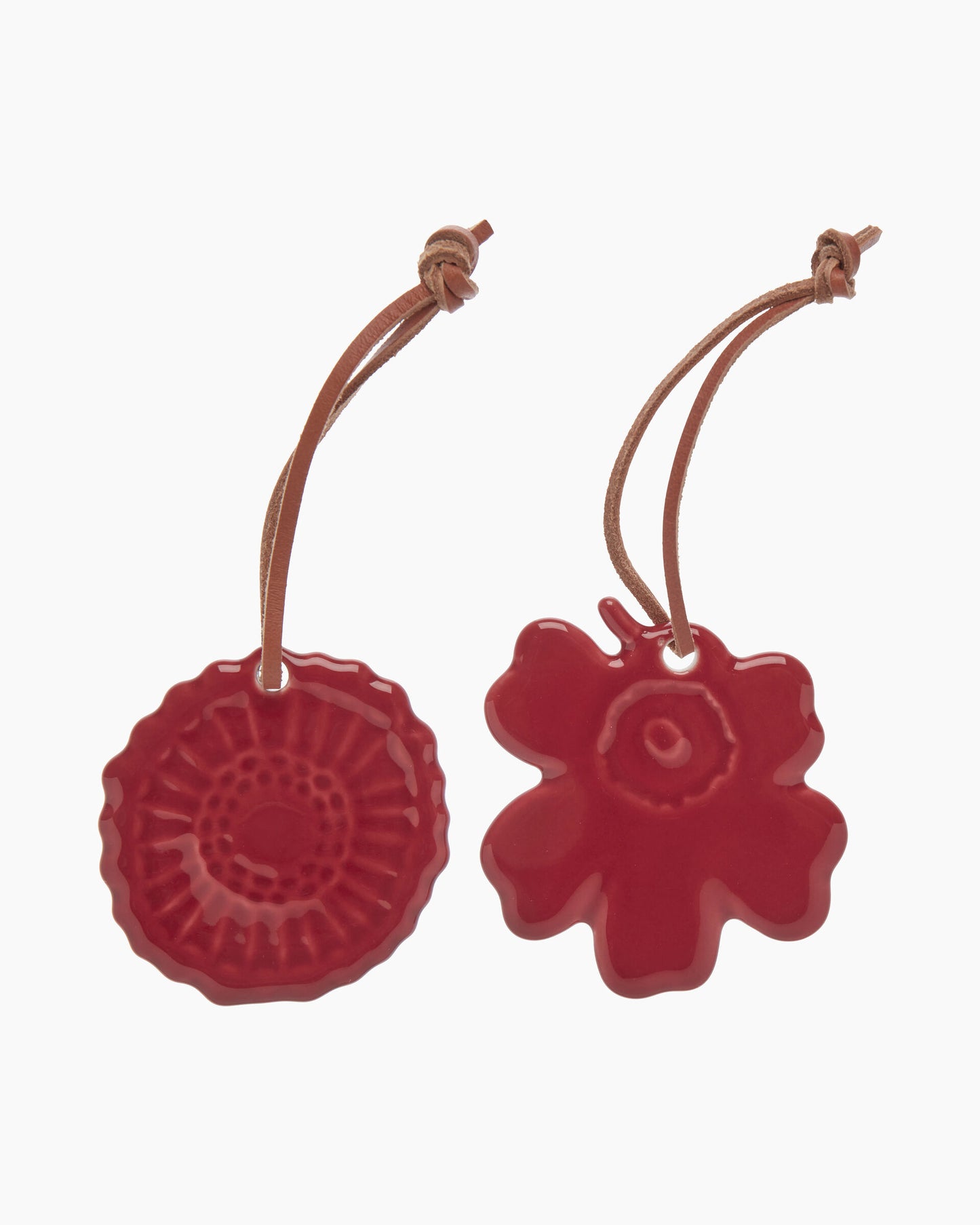 Red Holiday Ornaments 2 pcs