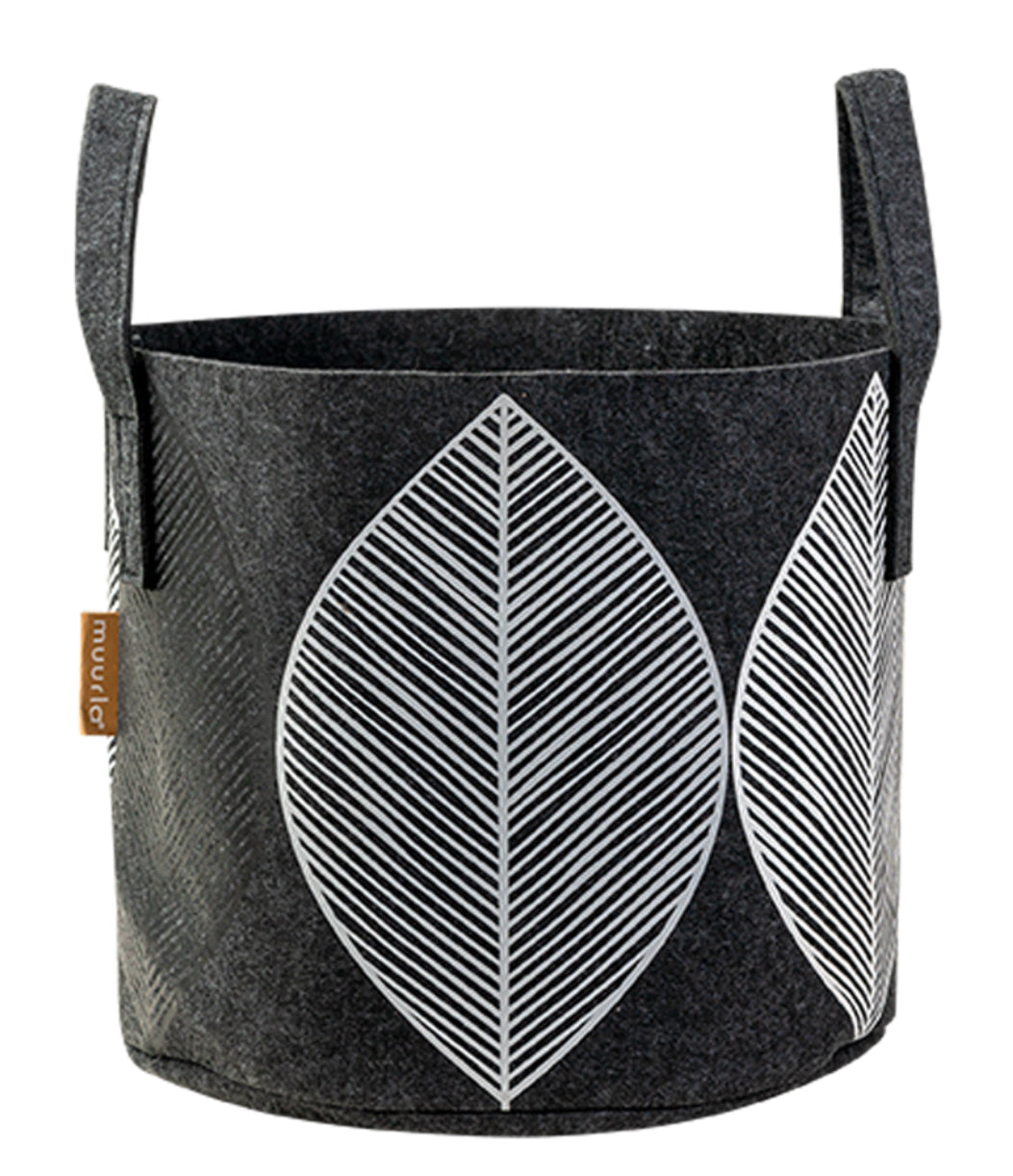 STORAGE BASKET LEAF DARK GREY 30L