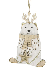 Wooden Polar Bear Ornament