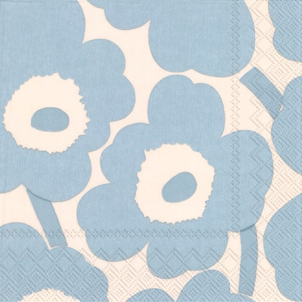 Unikko Cream Light Blue Luncheon Napkins