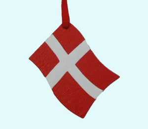 Danish Flag Wooden Christmas Ornament