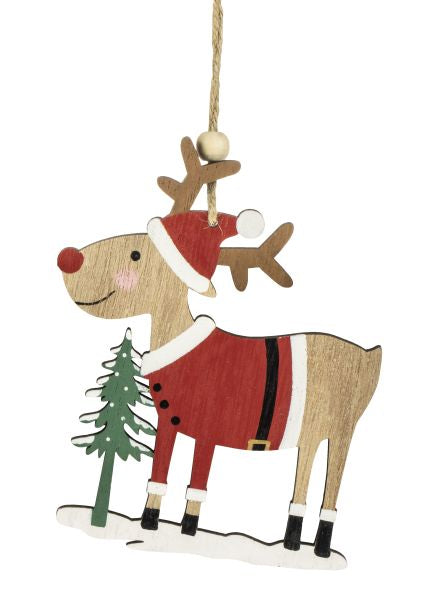 Wooden Reindeer Ornament