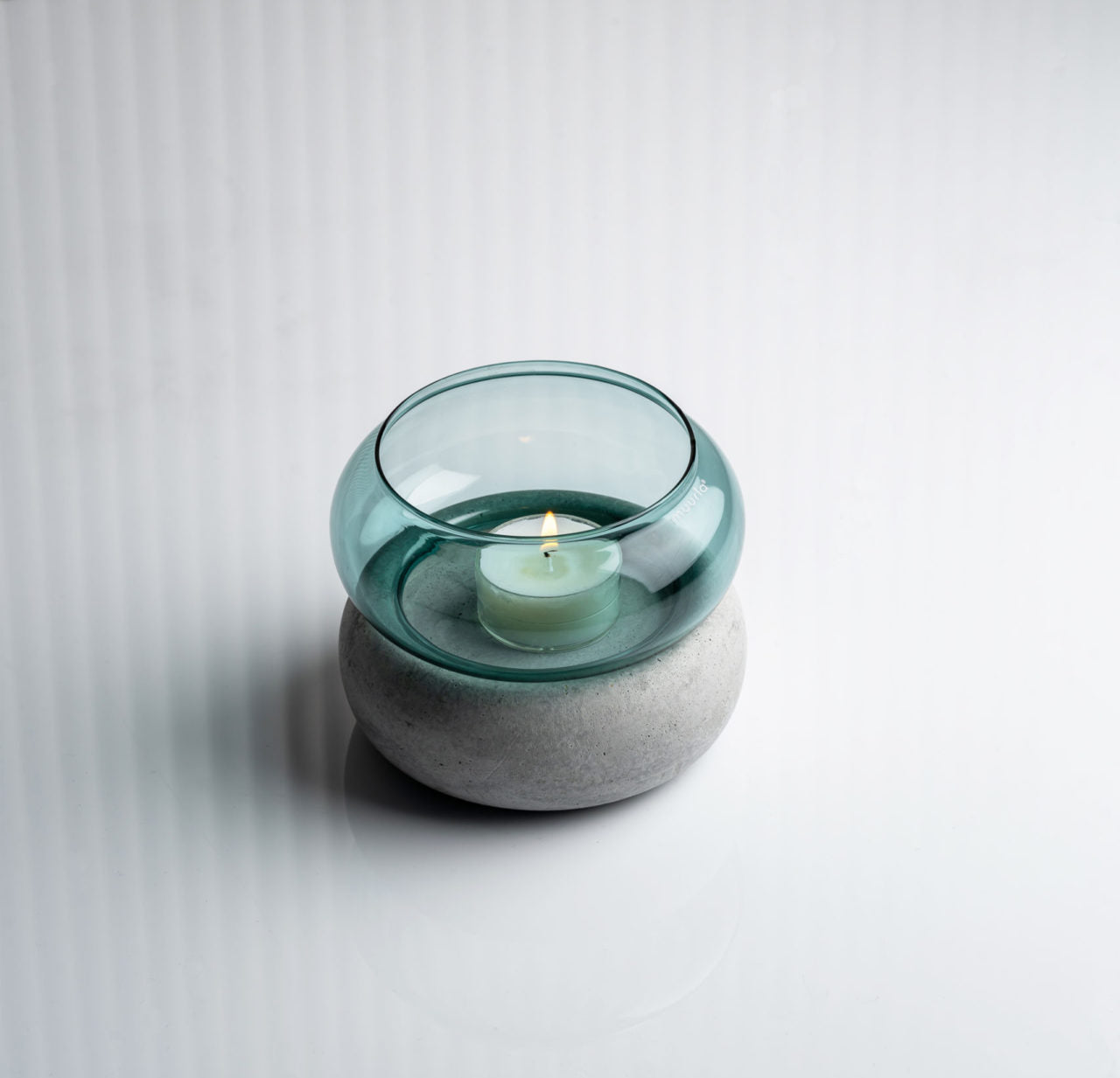 BAGEL LANTERN/VASE LAKE BLUE 12CM