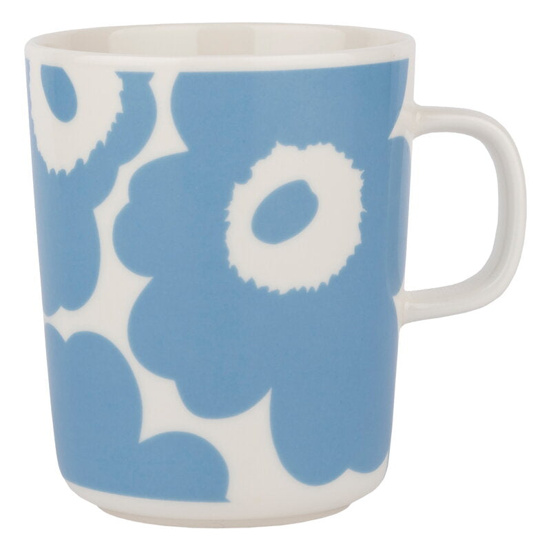 Unikko mug 250ml, white - sky blue