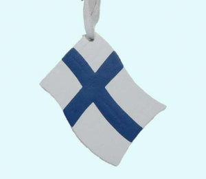 Finnish Flag Wooden Christmas Ornament