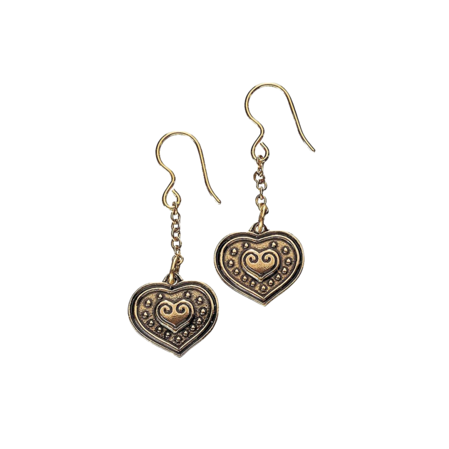 Eura Heart Bronze Earrings