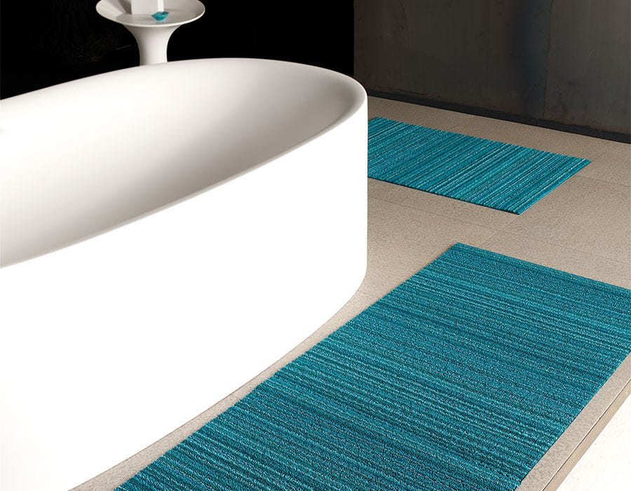 Shag Skinny Stripe Turquoise Mat